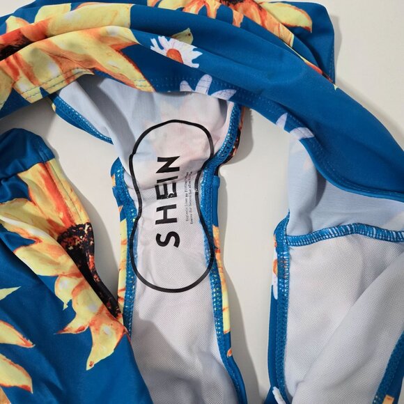 Shein Striped and Sunflower Print Bikini Set - Size Large - Picture 8 of 11